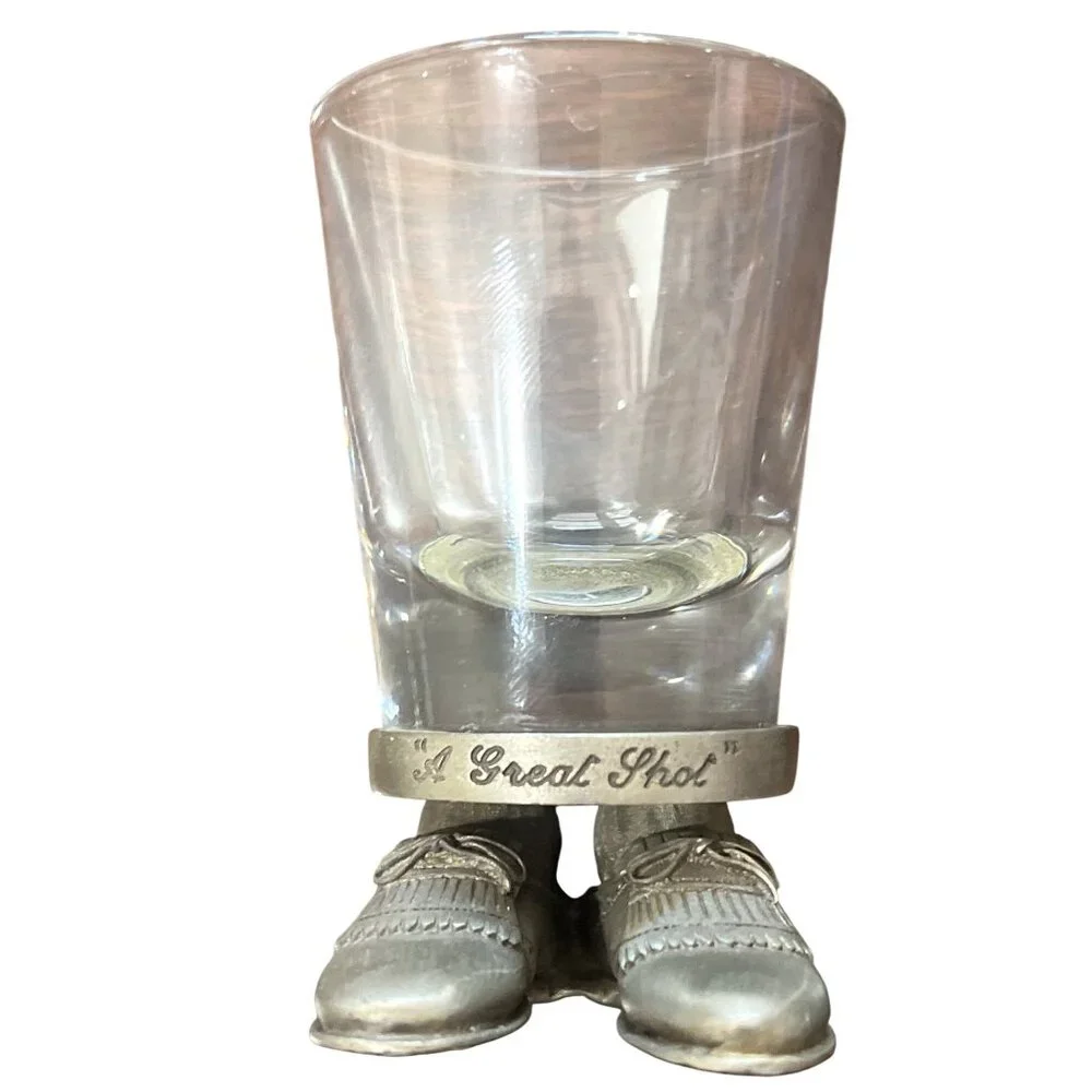 Great Shot Glass Golf Theme + Pewter Golf Bag & 19th Hole Acrylic Stir Stick Set - Picture 3 of 7